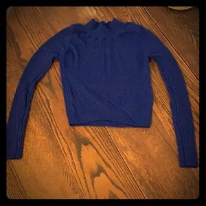 Topshop Blue Cropped Sweater